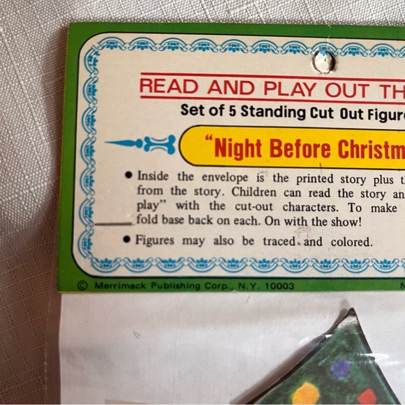NEW Old Stock Night Before Christmas Vintage Standing CutOut Figures & Storybook - Picture 5 of 9